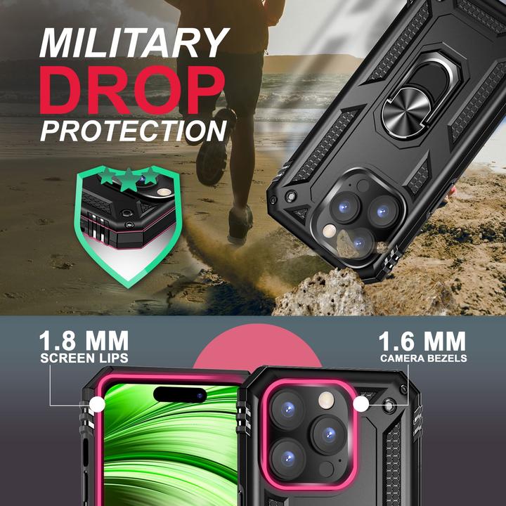 Actual product image Nalia Shockproof Military Style Ring Cover (Apple iPhone 14 Pro Max)