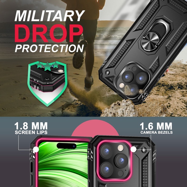 Immagine prodotto Nalia Coperchio ad anello antiurto in stile militare (Apple iPhone 14 Pro Max)