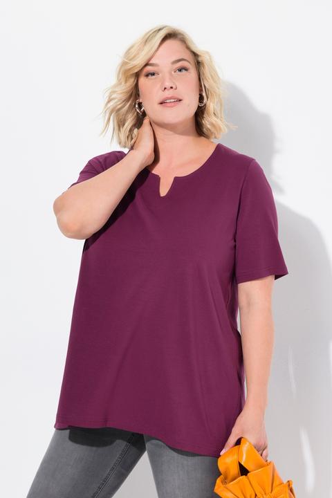 Actual product image Ulla Popken Essential Notch Neck Stretch Tee (60)
