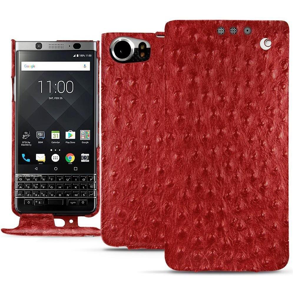 Noreve Lederschutzhülle vertikal (Blackberry KEYone), Smartphone Hülle, Rot