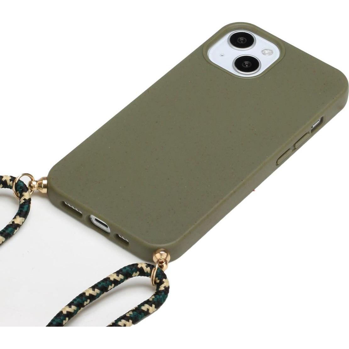 Thumbnail - König Design Handykette Hülle Handy Schutz für Apple iPhone 15 Case Cover Bumper Etuis Kette, Handykette, Grün