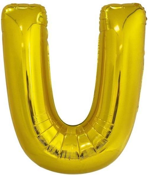 Riethmüller Grosser Buchstabe U Gold Folienballon N34 verpackt (5 x)