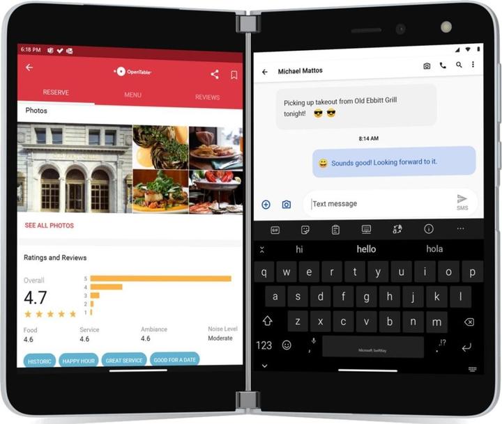 Produktbild Microsoft Surface Duo Qualcomm Snapdragon 855 5.6inch 6GB 128GB LTE Android 10 Projekt MSD (P) (128 GB, Glacier, 5.60", Dual SIM)