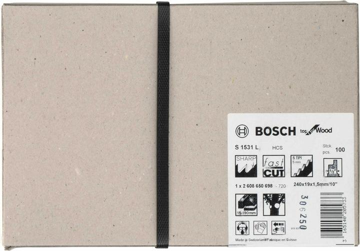 Actual product image Bosch Professional Zubehör Sabre saw blade S 1531 L, Top for Wood, 100-pack