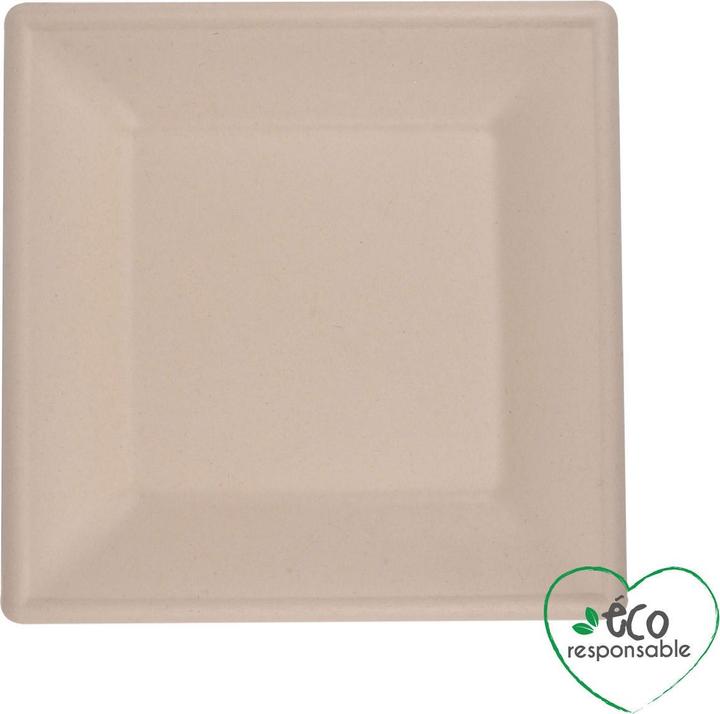 Actual product image Natura Punto Square plate from sugar cane (24x)