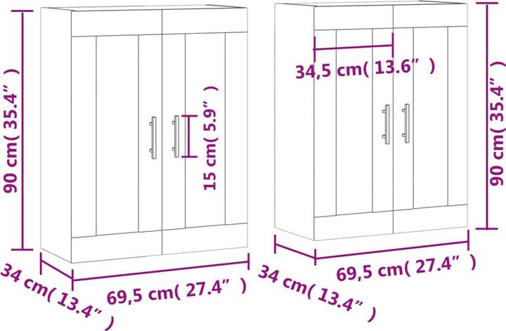 Image du produit vidaXL Wandschrank (69.50 x 34 x 90 cm)