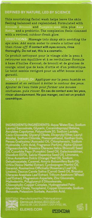 Valeurs nutritives et ingrédients Elemis Superfood Facial Wash (Lingettes nettoyantes pour le visage, 200 ml)