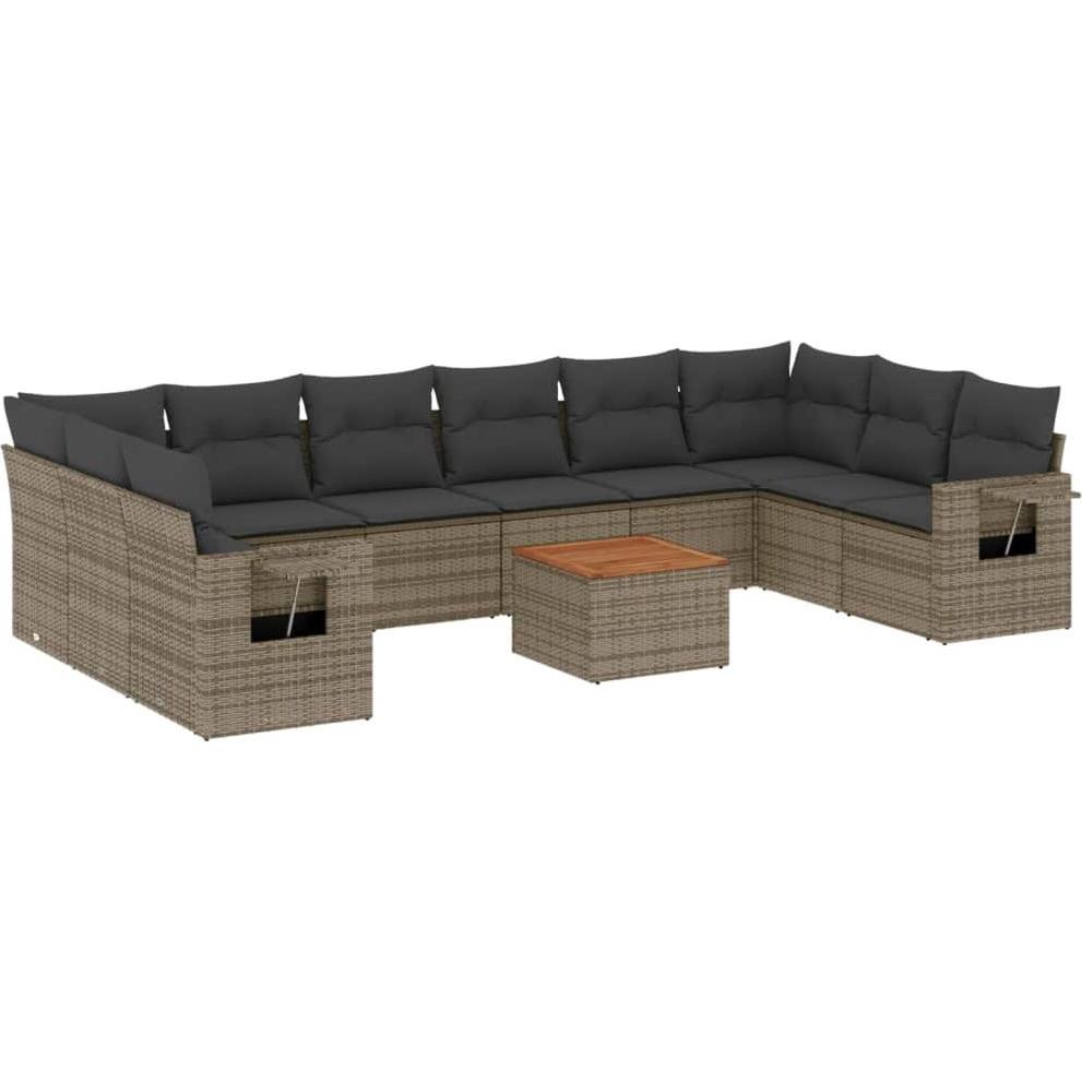 VidaXL, Gartenlounge, 10-tlg. Garten-Lounge-Set mit Kissen