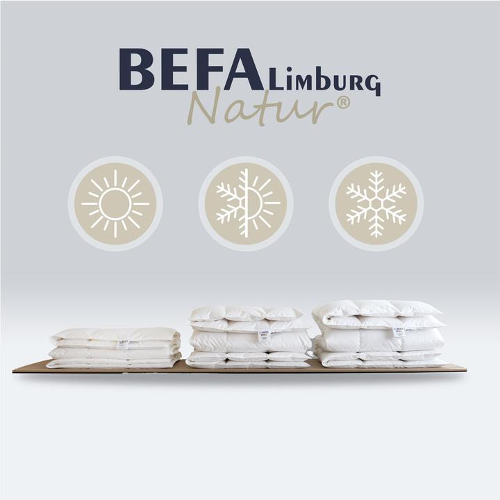 Produktbild BEFA Limburg Natur Daunendecke, 100% reine Daunen, Ganzjahr (830 g, 200 x 200 cm)