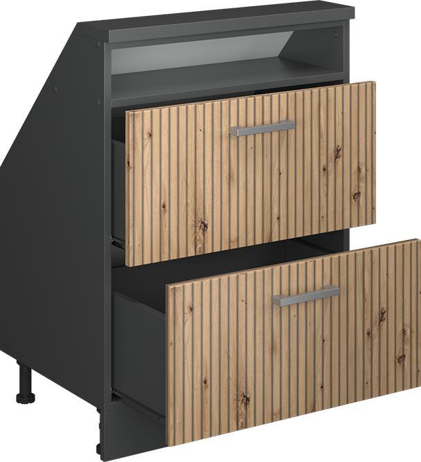 Produktbild Vichy Dachschrägenschrank Rion, Artisan Eiche/Anthrazit/Anthrazit, mit 2 Schubladen (46 x 60 x 81.60 cm)