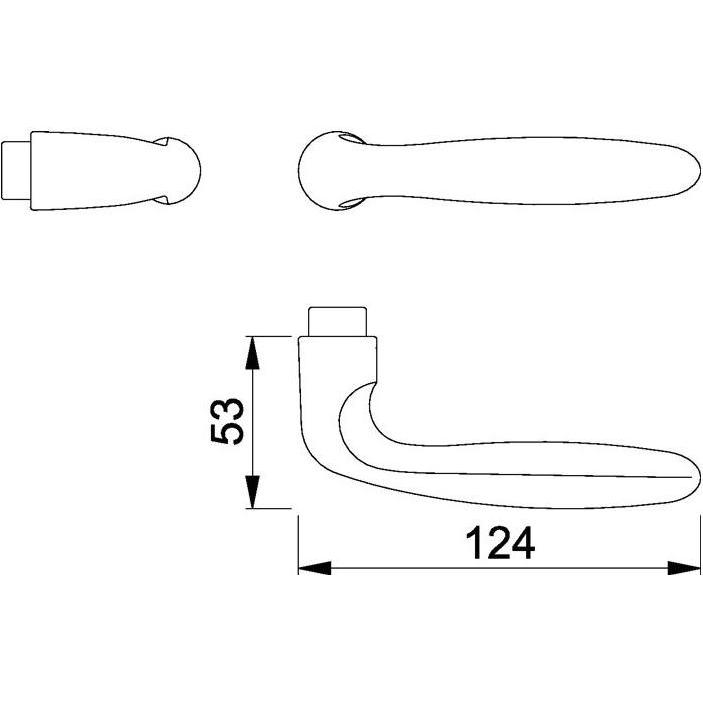 Thumbnail - Hoppe, Türgriff + Fenstergriff, Türdrückerpaar Verona 1510 Aluminium F2 ohne Rosetten Vierkantstift 8 mm (Türgriff)