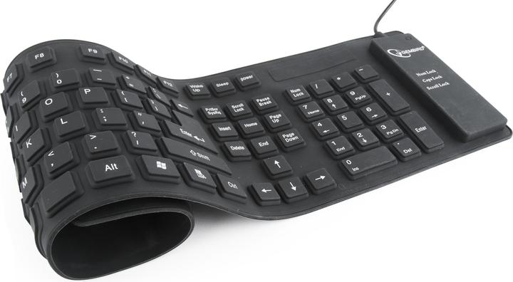 Produktbild Gembird FLEXIBLE USB ENG/Juodas KB-109F-B (DE, Kabelgebunden)