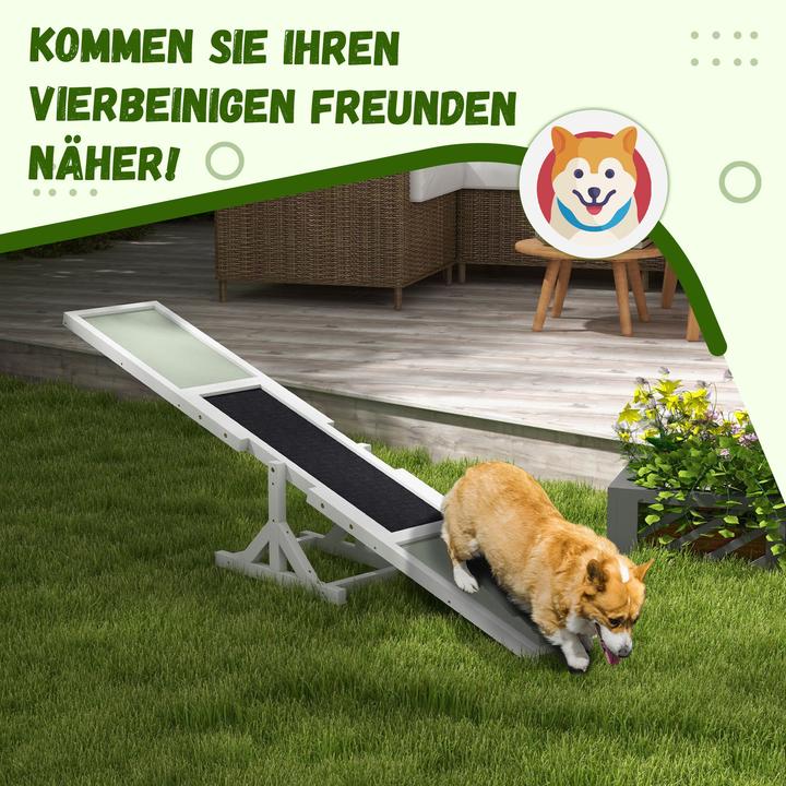 Actual product image PawHut Hundewippe Tannenholz Weiss (Agility)