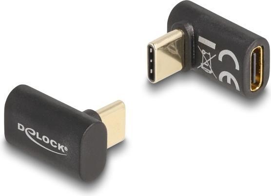 Produktbild Delock Adapter USB 40 Gbps USB Type-C PD 3.0 100 W Stecker zu Buchse gewinkelt (USB Typ-C, 10 cm)