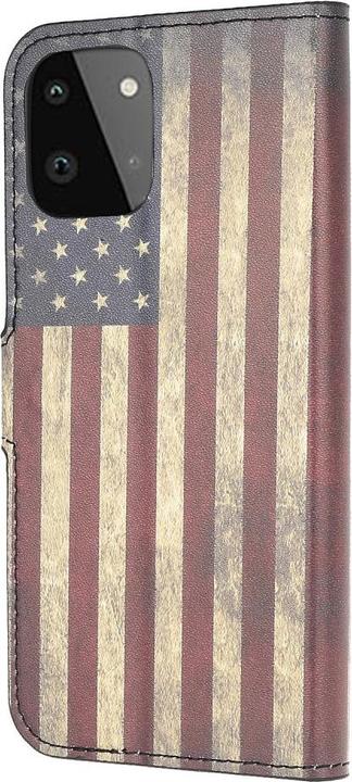 Produktbild Cover-Discount Galaxy A22 5G - Leder Hülle US Flagge (Samsung Galaxy A22 5G)