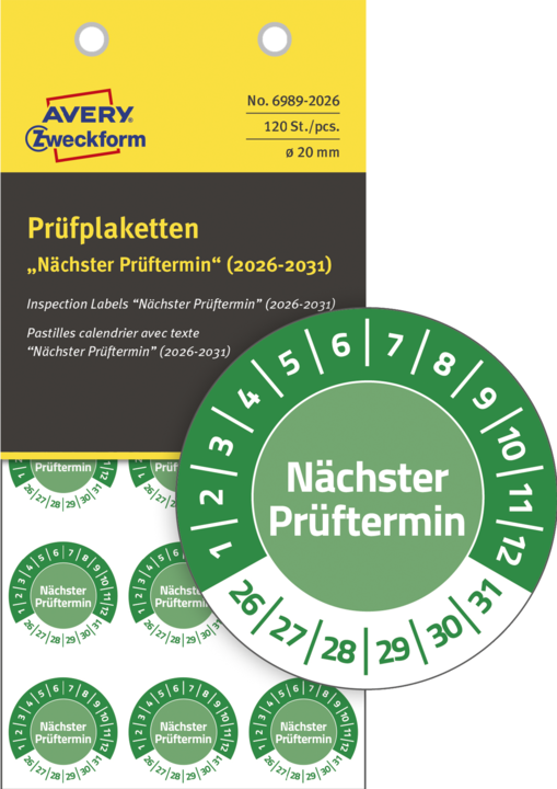 Produktbild Avery Prüfplaketten