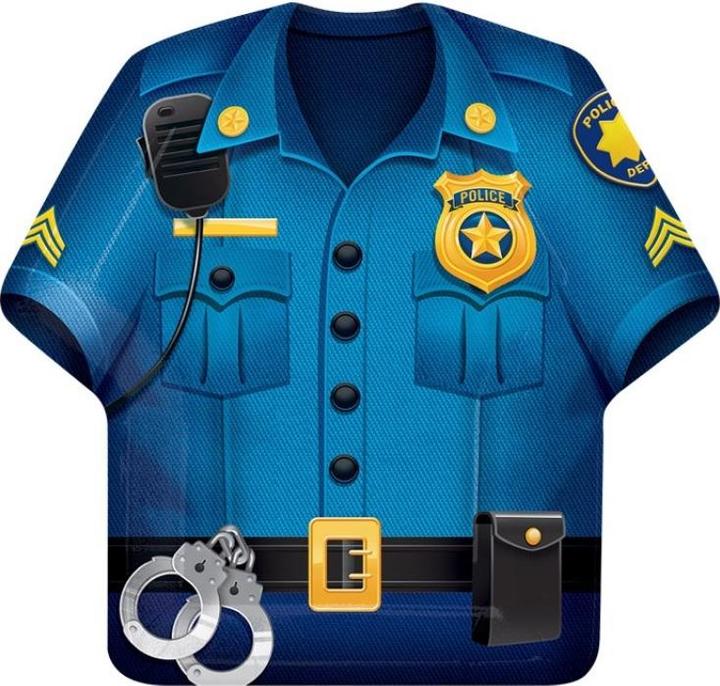 Produktbild Creative Party Teller in Form eines Hemdes "Polizei". (8 x)
