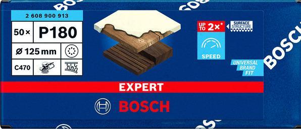 Productafbeelding Bosch Professional Zubehör Expert C470 Schuurpapier met 8 gaten voor excentrische schuurmachine, 125 mm, G 180, 50 st. (180 graden)