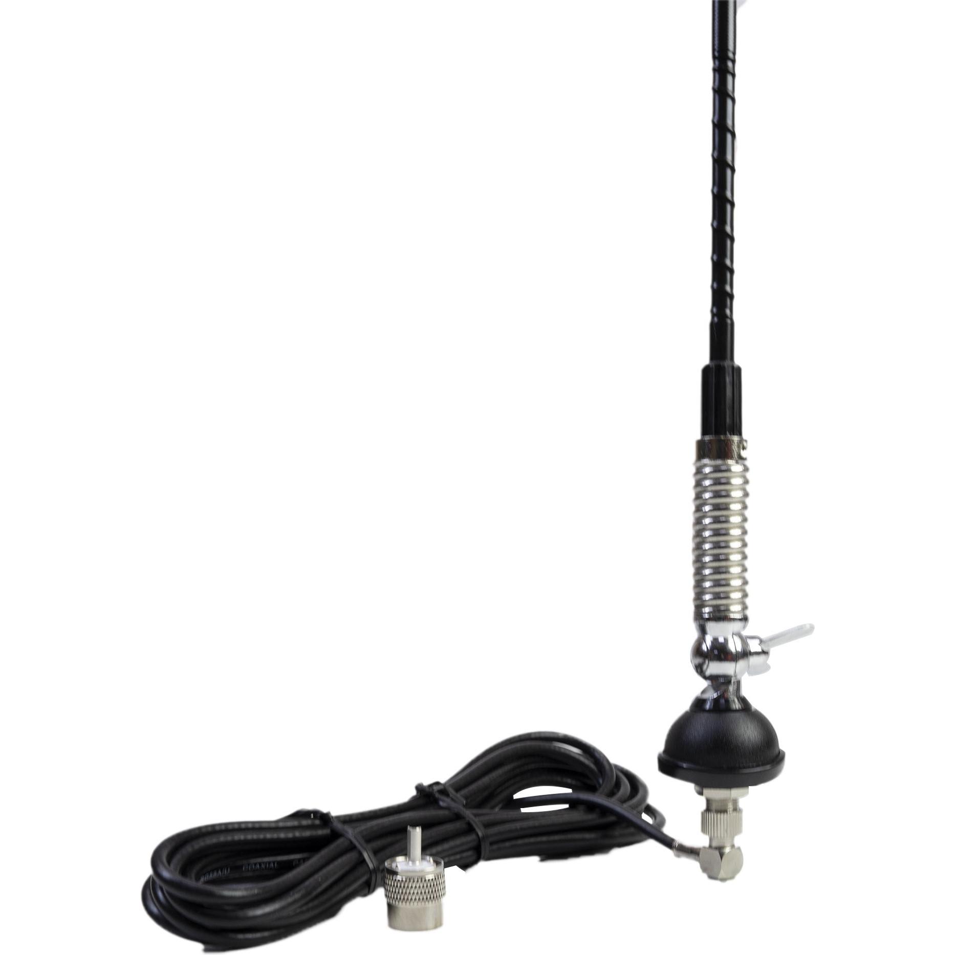 Thumbnail - PNI, Auto Antenne, CB-Antenne S60 mit Butterfly, Spiesslänge 59 cm, mit Halterung, 4 m Kabel und PL-Stecker, Glasfas