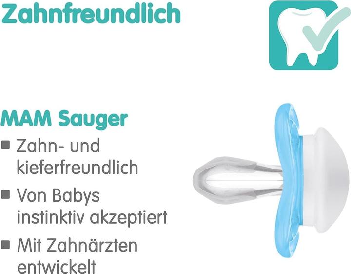Produktbild MAM Air Silikon Schnuller, 2 Stück, 0-6 Monate (2 x, bis 6 Monate)