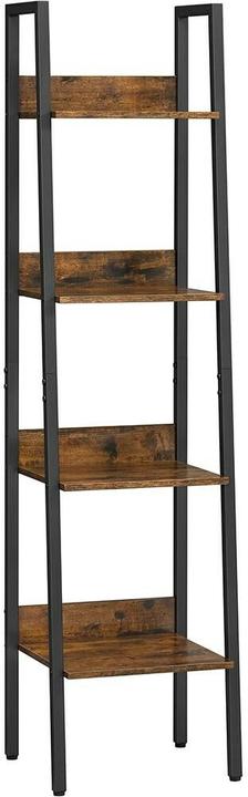 Produktbild Vasagle Regal mit 4 Ebenen Schwarz/Braun (33.80 x 30 x 140 cm)