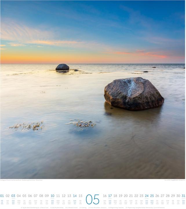 Image du produit Meeresstille Kalender 2026 (48 x 54 cm, Couverture rigide, Anglais, Français, Allemand)