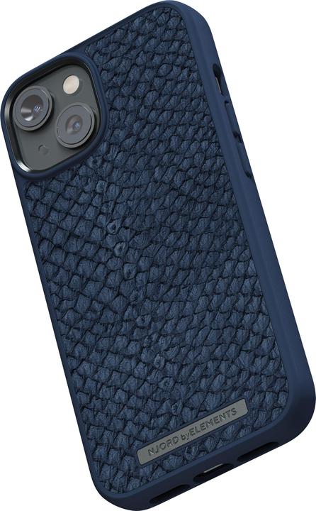 Produktbild Njord Hard-Cover Salm.Leather Magsafe Case blue (Apple iPhone 14)