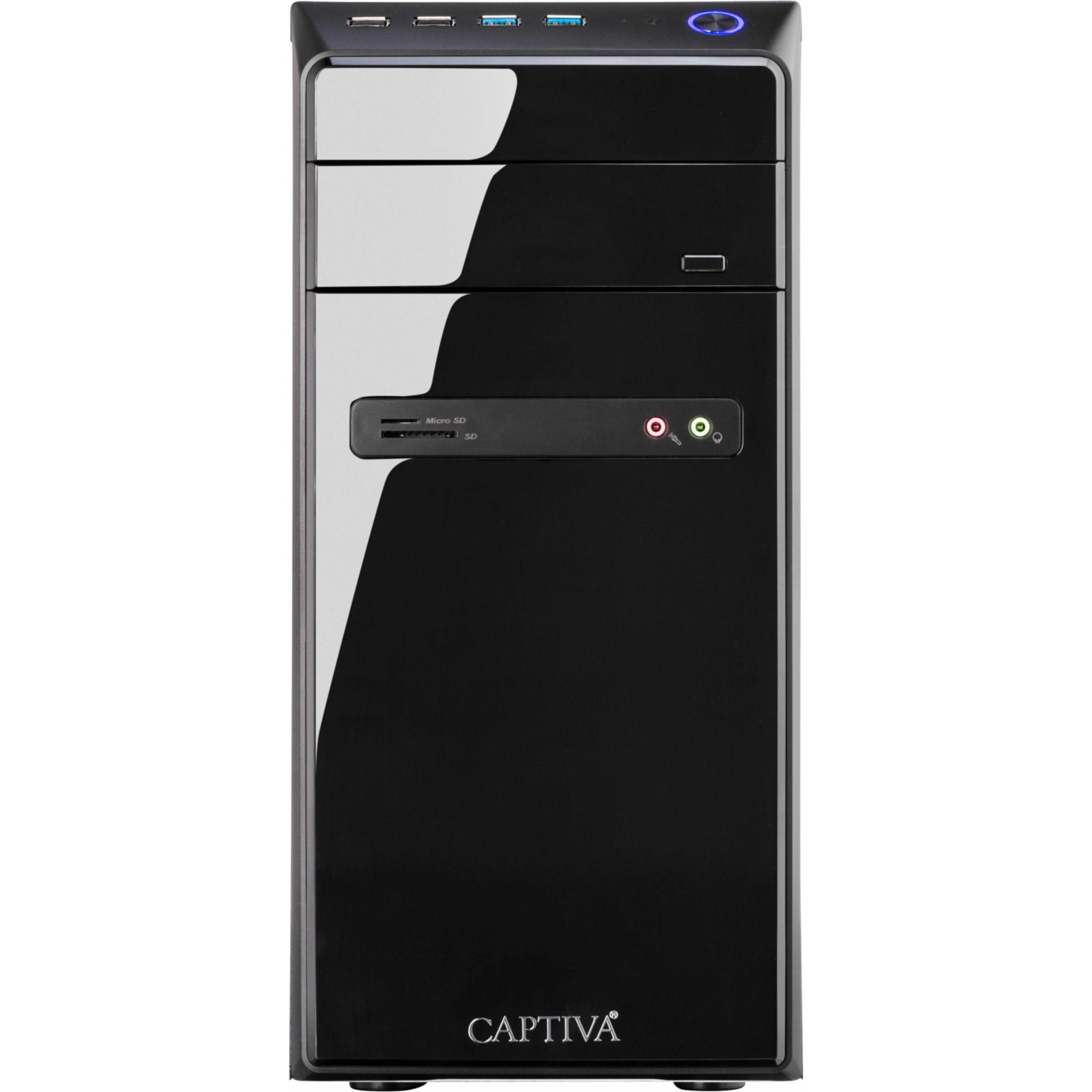 Captiva PC Business/Office R10-1838 (Ryzen 5 5655G/SSD 500GB/16GB/WLAN/Windows 11 Home 64-bit), PC, Nero