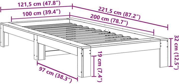 Image du produit vidaXL Bettgestell (100 x 200 cm)