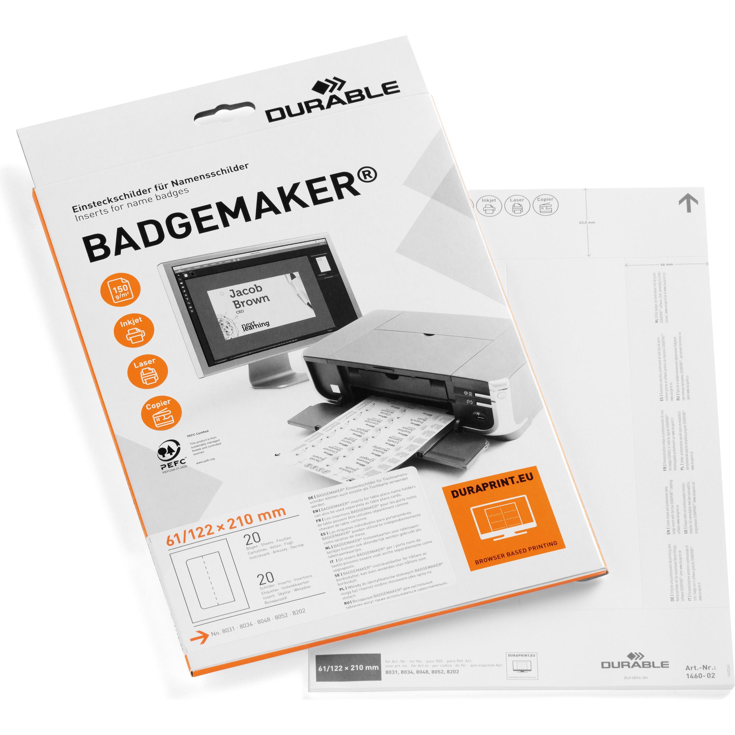 Thumbnail - Durable, Informationsschild, BADGEMAKER - Ersatzlabels