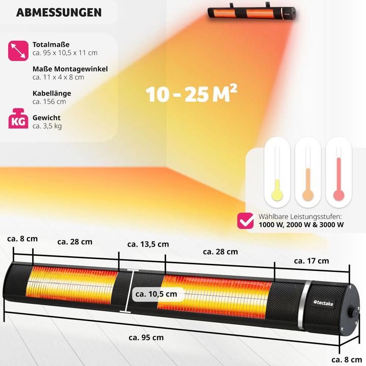 Image du produit tectake Radiateurs infrarouges (3000 W)