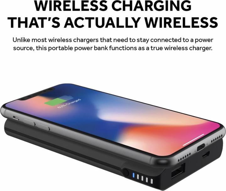 Image du produit Griffin Wireless Charging Power Bank Port USB-A/ USB-C noir (5000 mAh, 10 W, 18.50 Wh)