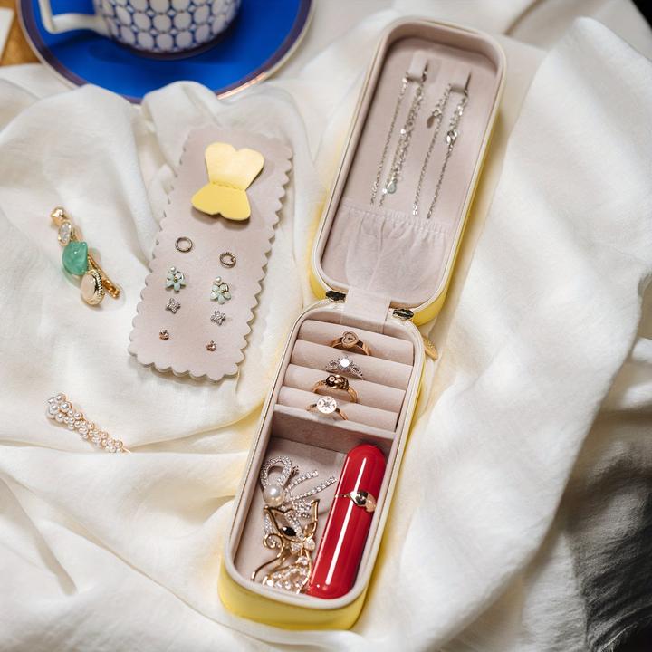 Actual product image Only-Bags.Store Travel Jewelry Box, Portable Jewelry Case, PU Jewelry Box, Small Jewelry Container, Jewelry Boxes