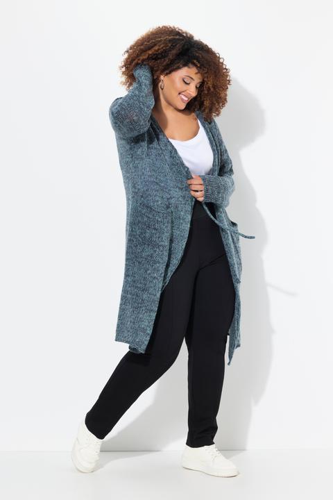 Actual product image Ulla Popken Longline Tie Front Long Sleeve Cardigan (50, 52)