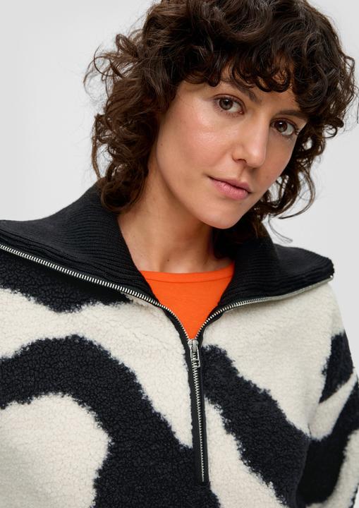 Produktbild s.Oliver Sweatshirt Gemusterter Teddyplüsch-Troyer (44)