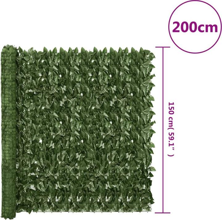 Immagine prodotto vidaXL Balkon-Sichtschutz mit Blättern (150 cm)