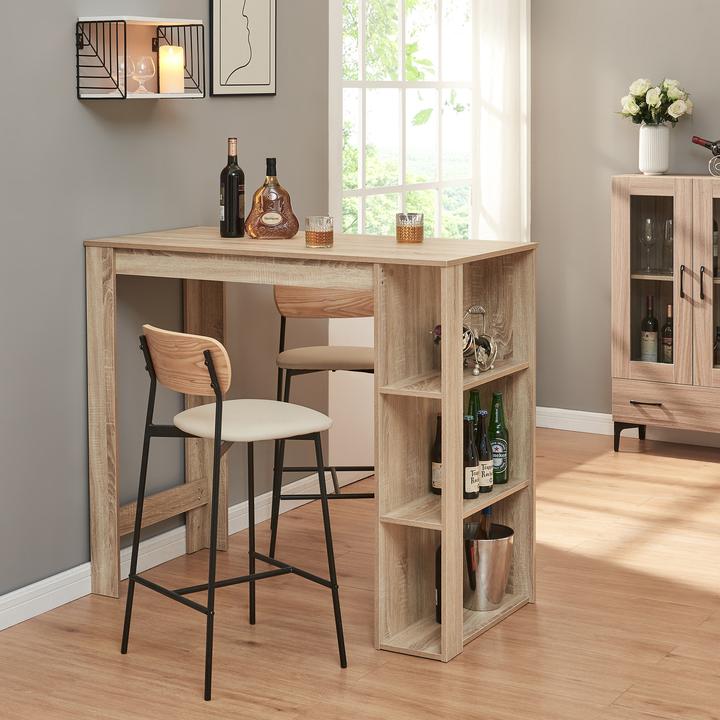 Produktbild En.Casa Bartisch Danderyd 120x60x106 cm mit 3 Ablagefächern Eicheoptik