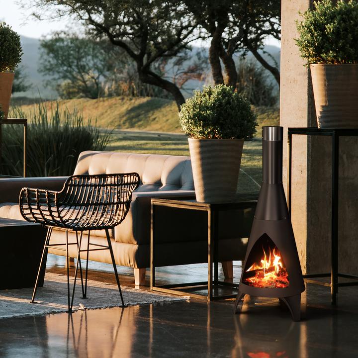 Image du produit Relaxdays Cheminée de jardin avec protecction, décoratif
