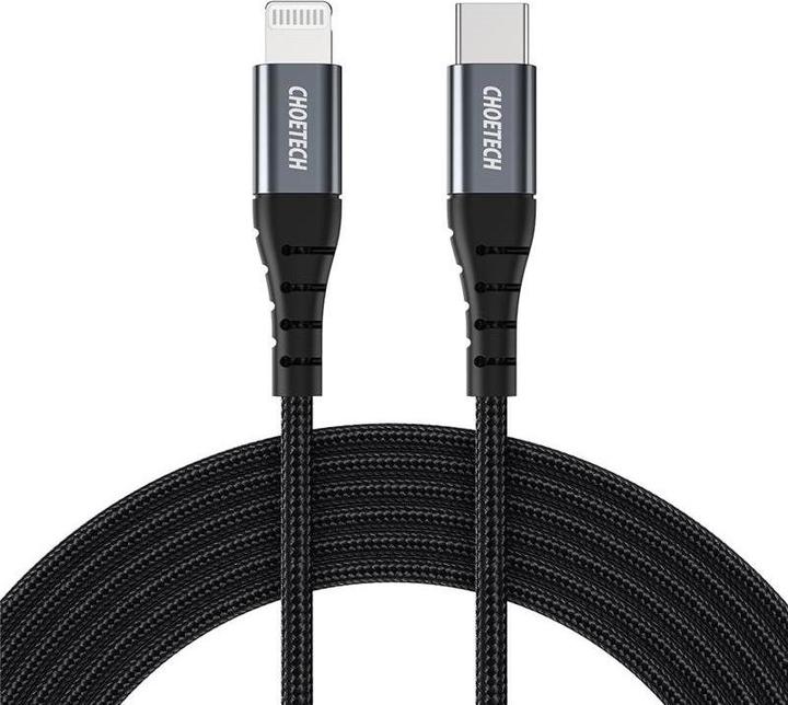 Image du produit Choetech Cordon de charge Type-C vers Lightning MFI Nylon 2m -Noir (2 m, USB 2.0, 20 W)