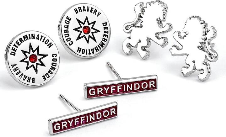 Carat Shop Harry Potter pack 3 boucles d'oreille plaquées argent Gryffondor (versilberte Metall)