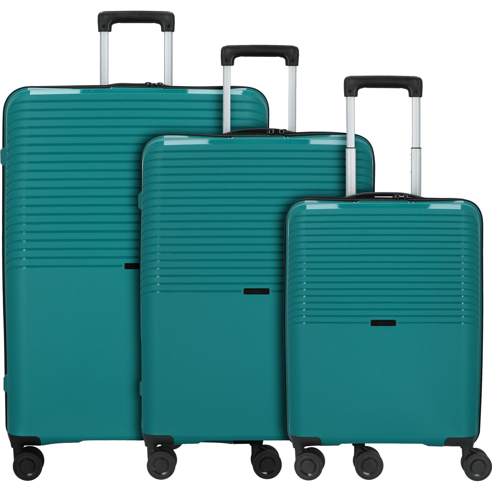 D&N, Koffer, Travel Line 4000 3er Koffer-Set, Grün, (208 l, XL (ab 115l))