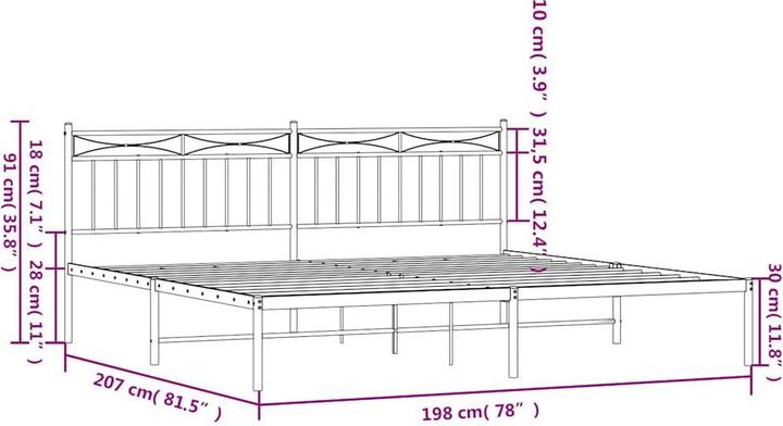 Image du produit vidaXL Bettgestell (193 x 203 cm)