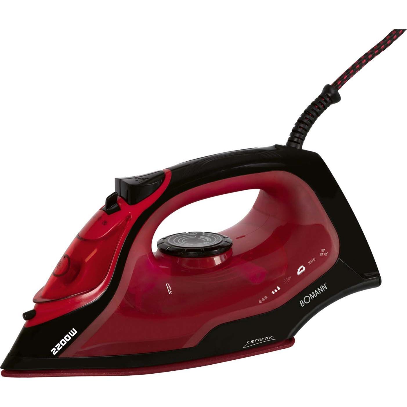 Bomann DB6035CB schwarz / rot, Bügeleisen, Schwarz, Rot
