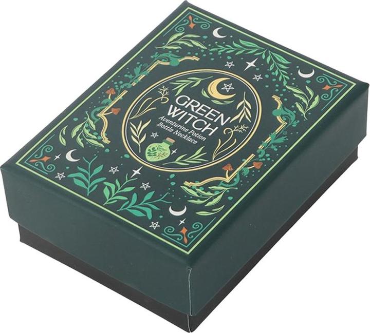 Image du produit Something Different - Collier motif/style Bouteille de potion GREEN WITCH (Alliage, Nickel, Quartz aventurine)