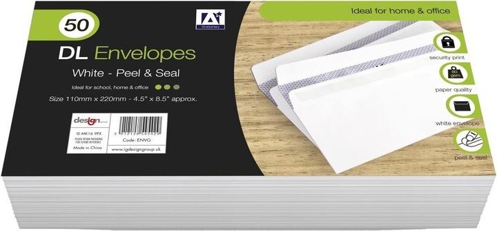 Produktbild Anker Stationery Umschläge Peel & Seal 50erPack (22 x 11 cm, 50 x)