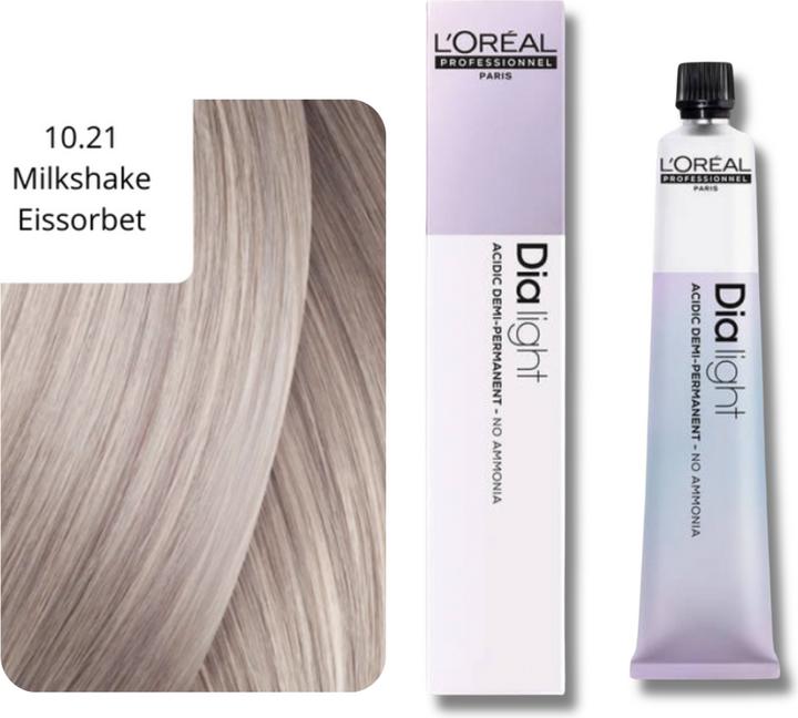 Produktbild L'Oréal Professionnel Dia Light (10,21 milkshake perlmutt silver, Blond, Weiss, Silber)