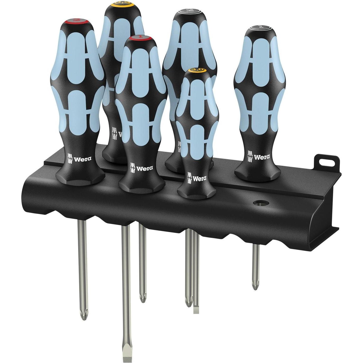 Wera, Schraubenzieher, 3334/3350/3355/6 Rack (Schlitzschrauben, Pozidriv-Kreuzschlitz (PZ), Phillipps-Kreuzschlitz (PH))