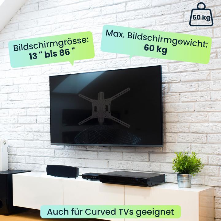 Actual product image Nedis Vollbewegliche-TV-Wandhalterung (Wall, 60 kg, 13" - 86")