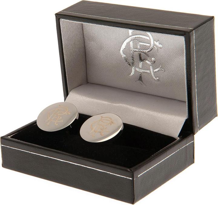 Actual product image Rangers FC Round Stainless Steel Cufflinks (100% synthetic material)