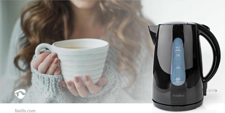 Immagine prodotto Nedis Bollitore da 1,7 l in plastica Ruota di 360 gradi Elemento di riscaldamento a scomparsa Strix® (1.70 l)